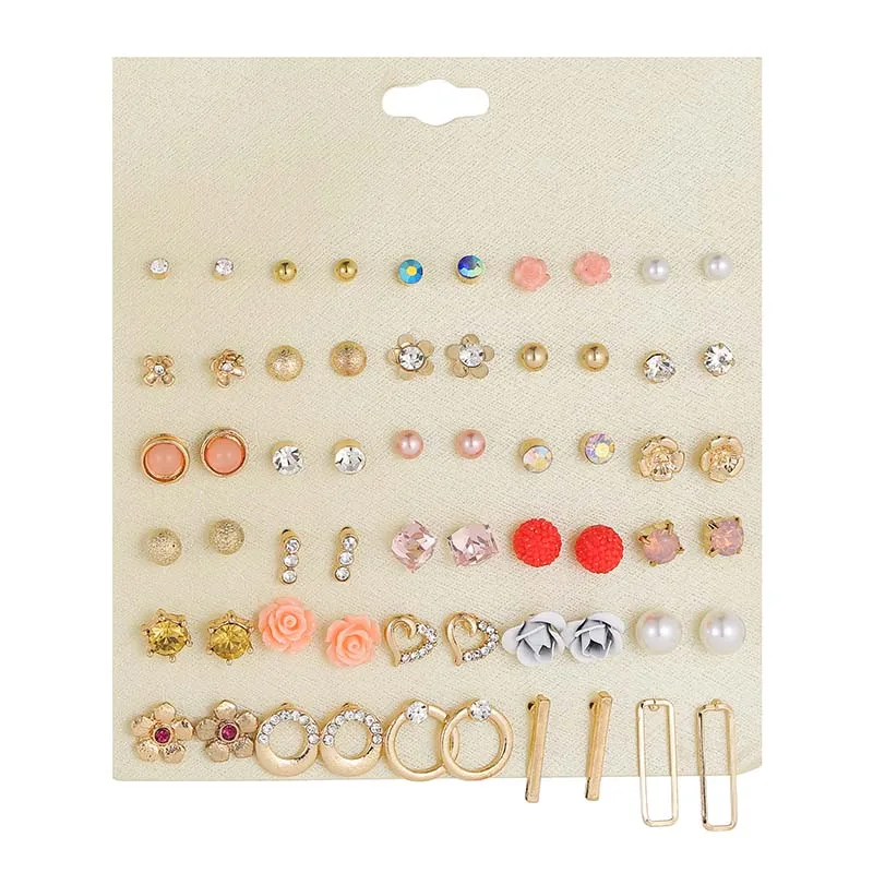 fashion trendy golden geometric circle resin flower stud earrings for women elegant simulated pearl wedding party gift | Украшения и