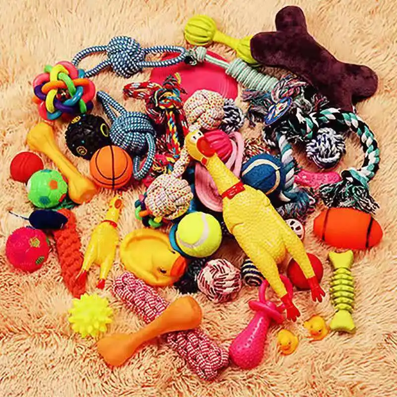 

Dog Toys Chew-Resistant Teeth To Relieve Boredom Vocalize Fluffy Puppy Screeching Chicken Puppy Golden Teddy Toy Ball