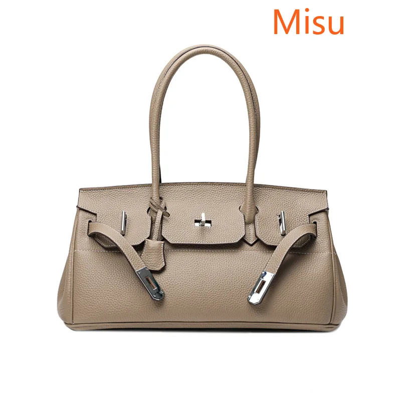 

Women Handbags 2021 New Leather Tide Large Capacity Middle Ancient Toe Layer Cowhide Platinum Kelly Underarm Portable Luxury Bag