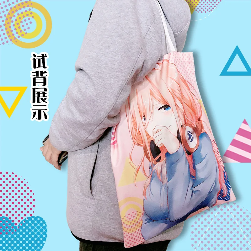 

Anime Demon Slayer Cute Kamado Tanjirou Cosplay Shopping Bags Shoulder Plaid Shopping Bag Zero Wallet Keychain