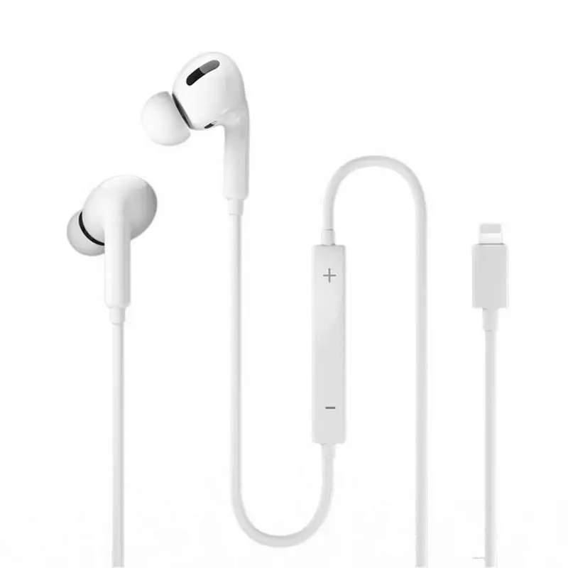 

In-ear Heavy Bass Flat Head Wired Headphones Lightning/3.5mm Subwoofer Earphones