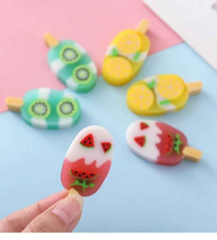 Набор ластиков с фруктами Yummy 2 шт./компл. резинки мороженым забавные детские