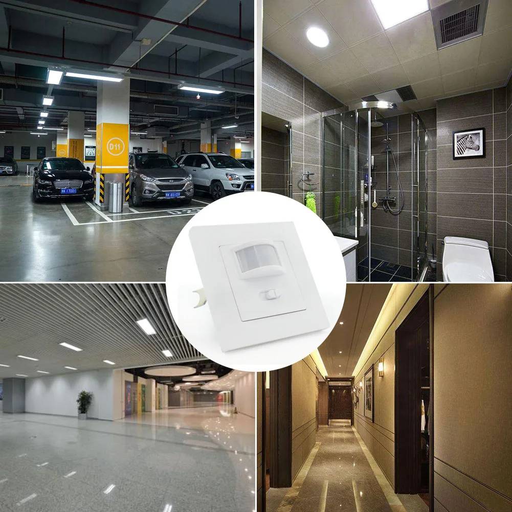 

Infrared PIR Motion Sensor Switch Detector Recessed Wall Light Switch 9m Automatic AC 110~240V PIR LED Switch for Staircase