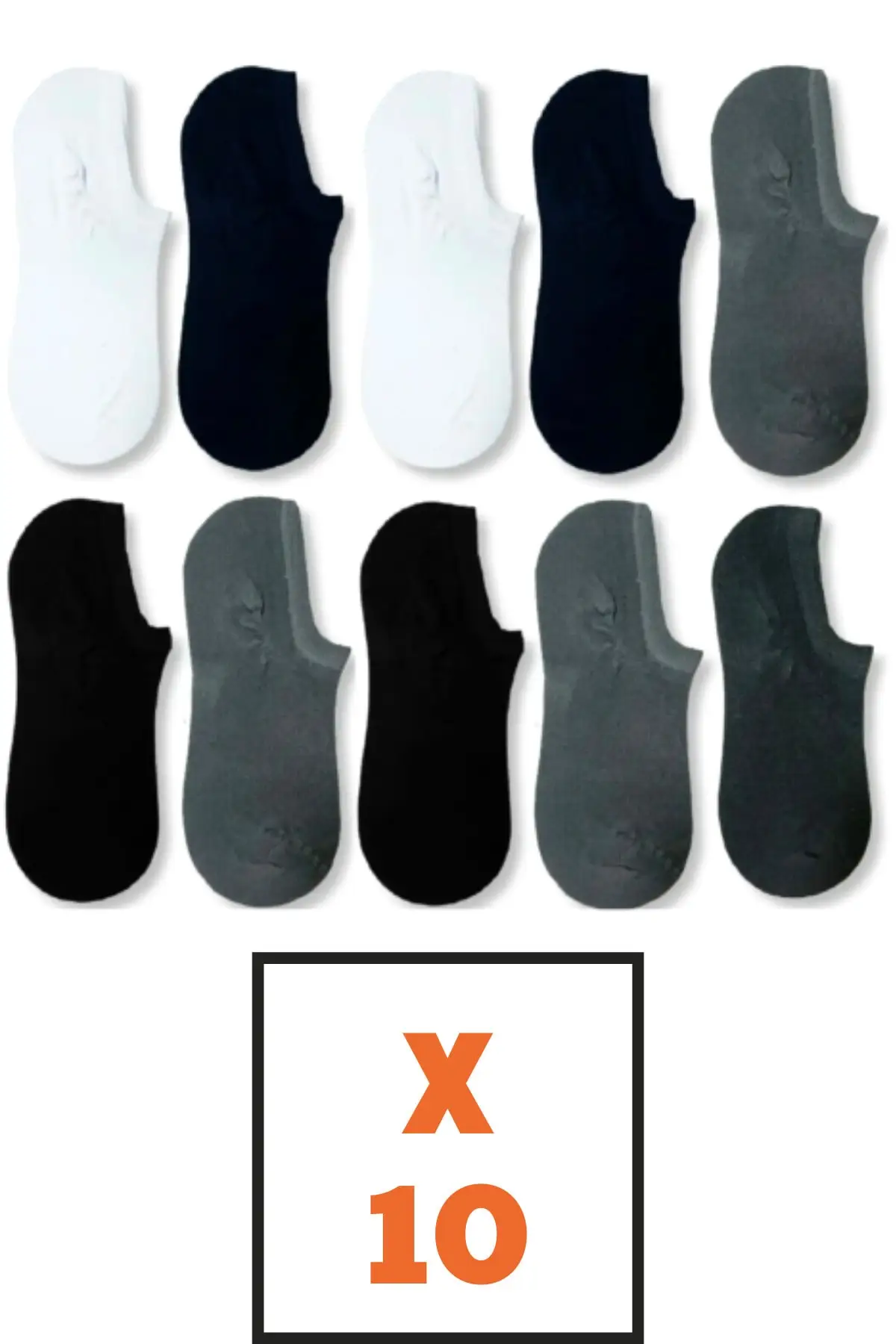 

10 Pairs Bamboo Seamless Invisible Sneakers Socks