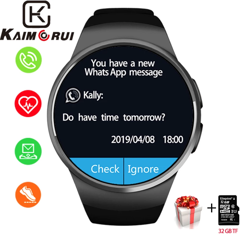 Смарт часы для мужчин KW18, Bluetooth, фитнес браслет, пульсометр, шагомер, SIM, умные часы, ответ на вызов, TF, телефон, часы для Android IOS