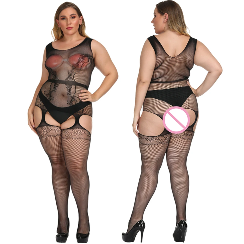 

Plus Size XXXL Sexy Mesh Teddies Bodysuits Sexy Babydolls Erotic Costumes For Women Lingerie Underwear Bodystocking Crotchless