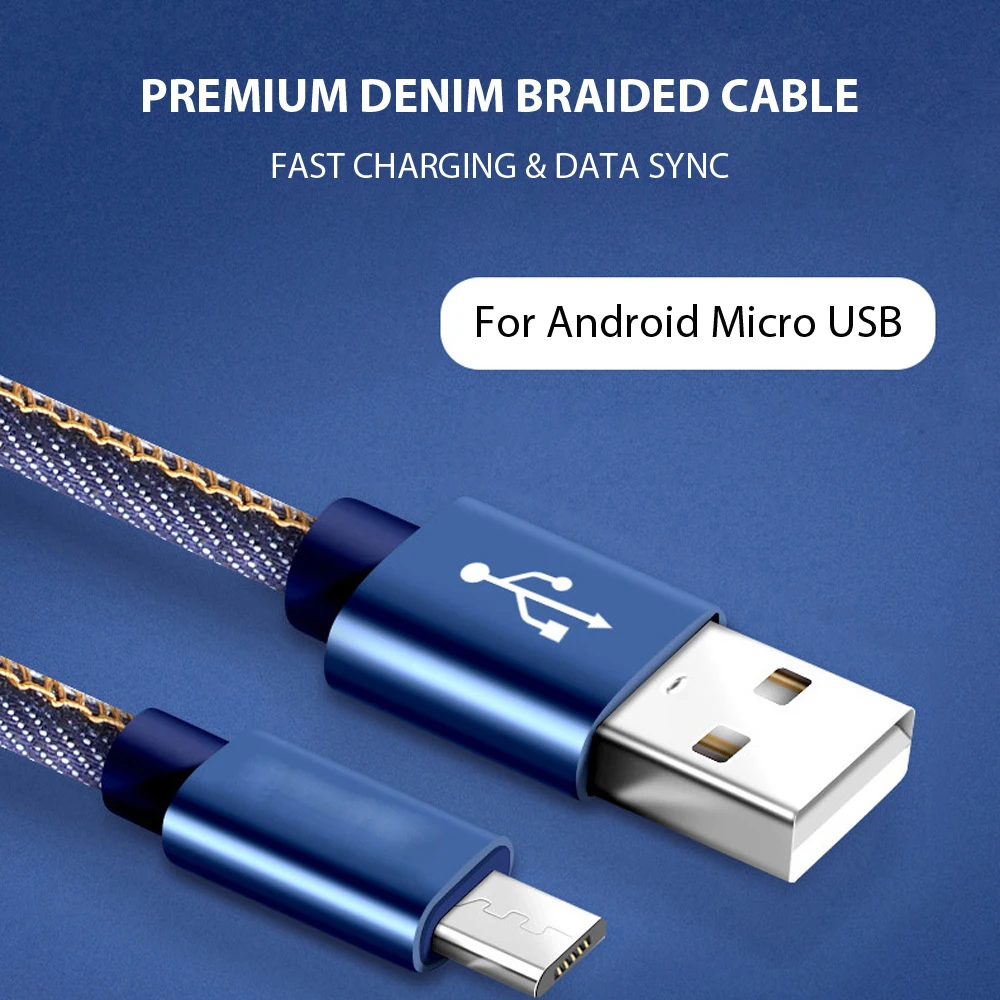 PUJIMAX Micro USB кабель в джинсовой оплетке с адаптером, кабель для быстрой зарядки и синхронизации данных для samsung, huawei, Xiaomi, iphone, USB конвертер