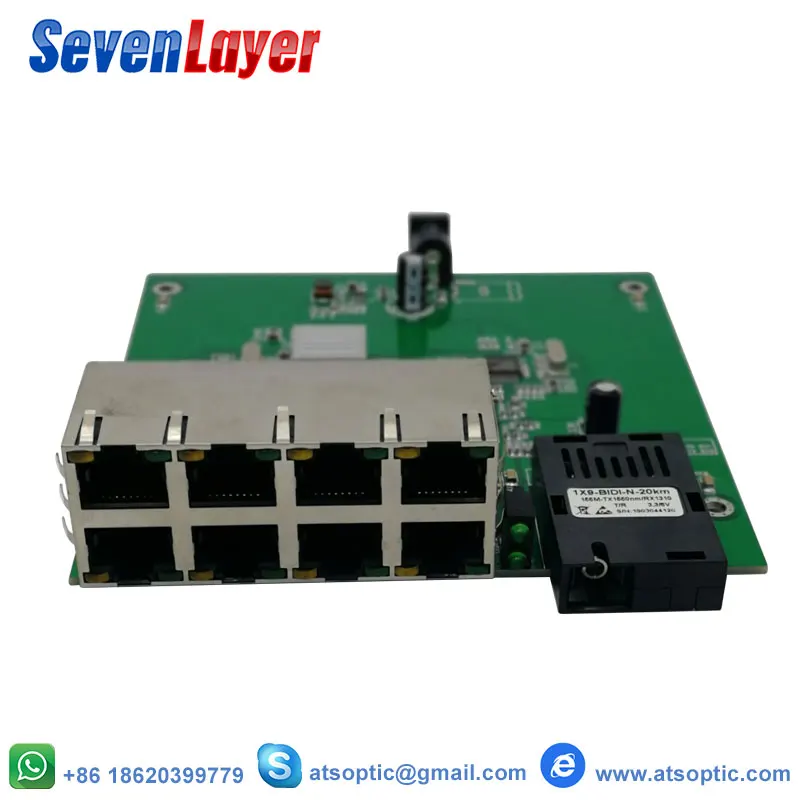 8 RJ45 1 SC Ethernet коммутатор волоконно оптический медиа конвертер одномодовый