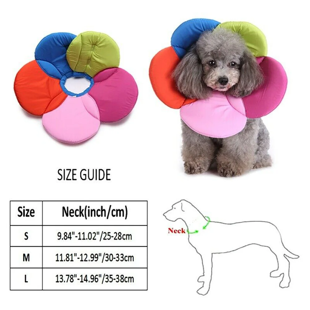 

Pet Cone Protection Collar Recovery Neck Collar Dog Cat Soft Cone Anti-bite E-Collar Adjustable Comfortable Flower Shape