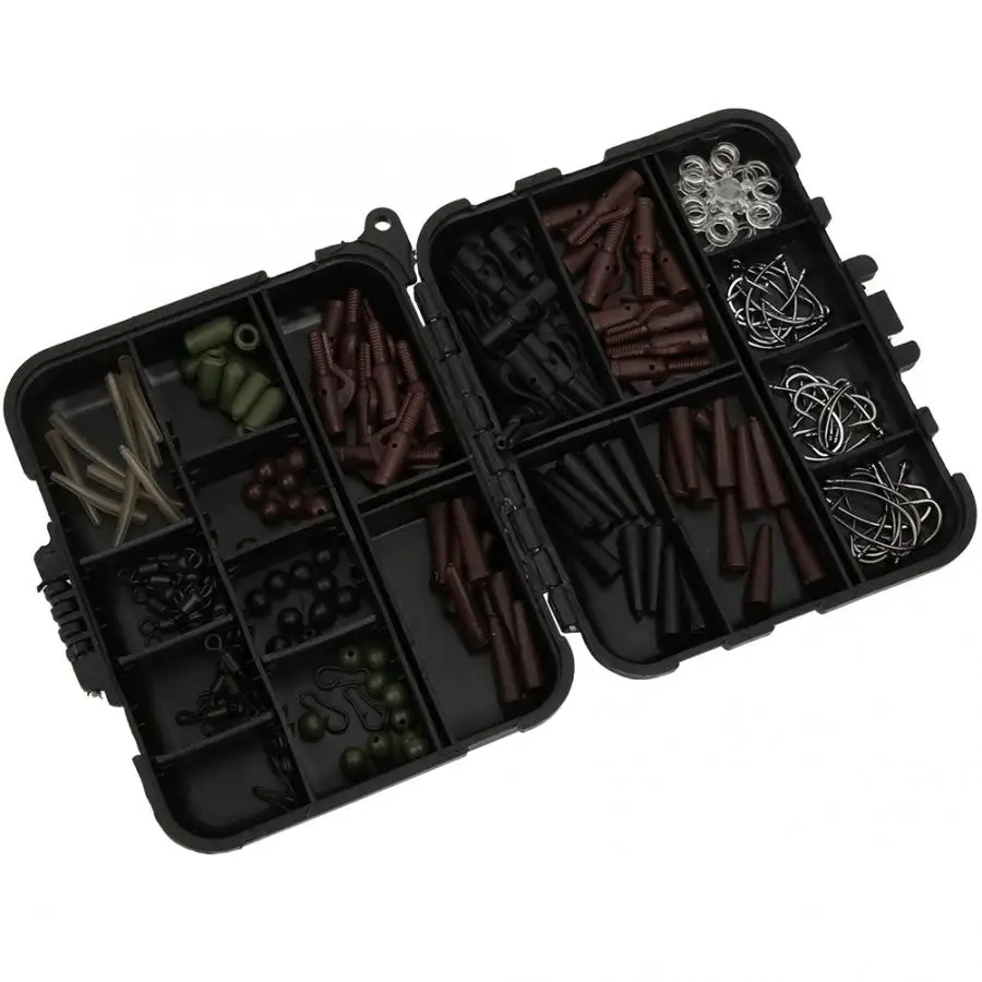 183 шт. рыболовные крюковые инструменты набор для ловли карпа крючки кольца