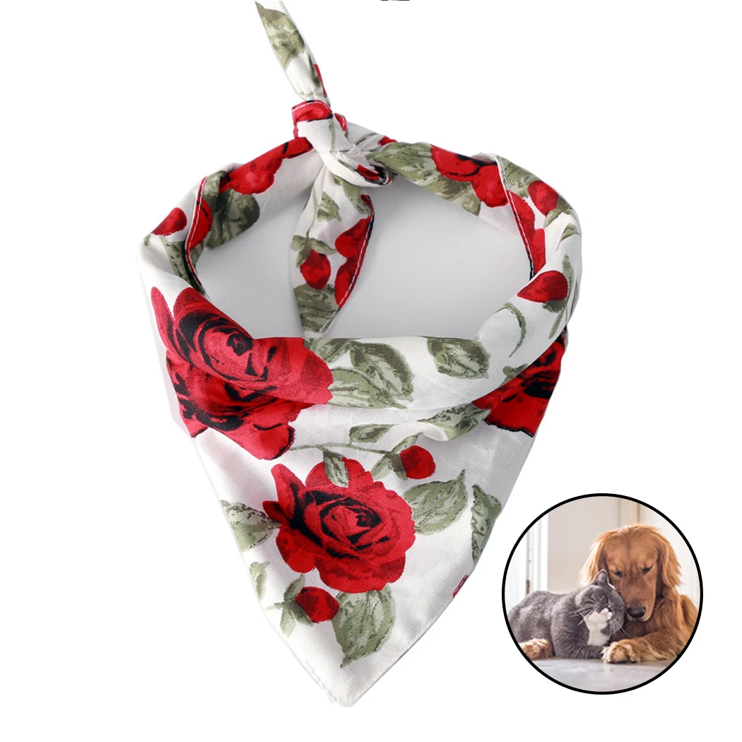 Бандана для животных модное платье с цветочным принтом из хлопка собаки бандана