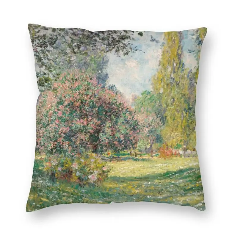 

Claude Monet Modern Painting Art Cushion Cover 45x45 Home Decor Print The Parc Monceau Throw Pillow for Sofa Two Side