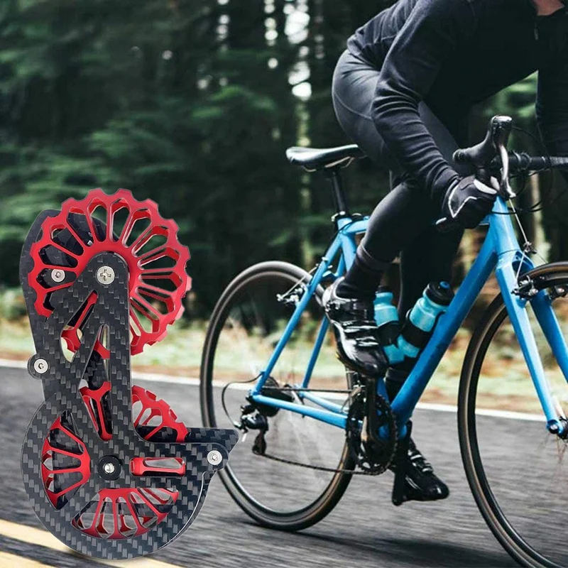 

Bike Derailleur Pulley Wheel Carbon Fiber Rear Derailleur 17T Pulley Guide Wheel for 6800 for Shimano