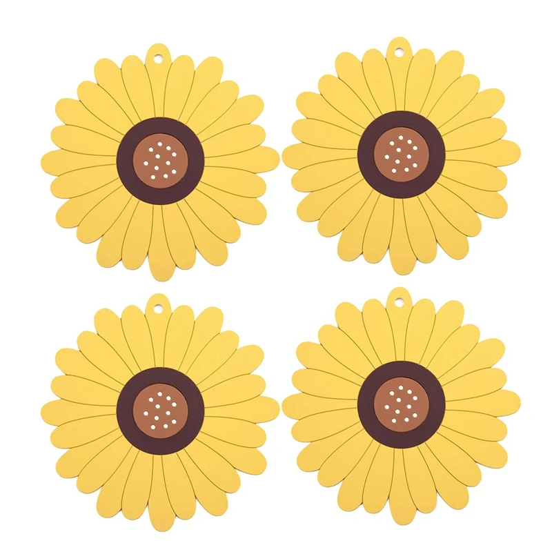 

4 Pieces Trivet Insulating Pads, Heat-Resistant, Insulated, Flexible, Robust, Non-Slip Hot Pads And Coaster Mat