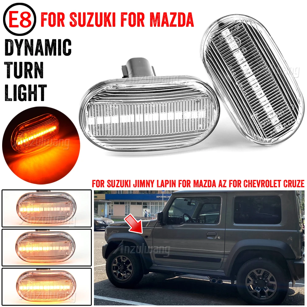 

Пара Для Suzuki Jimny B64W JB74 JB23 JB64 для Mazda AZ off-road JM23W, светодиодный боковой маркер, плавный сигнал поворота, Динамический указатель поворота