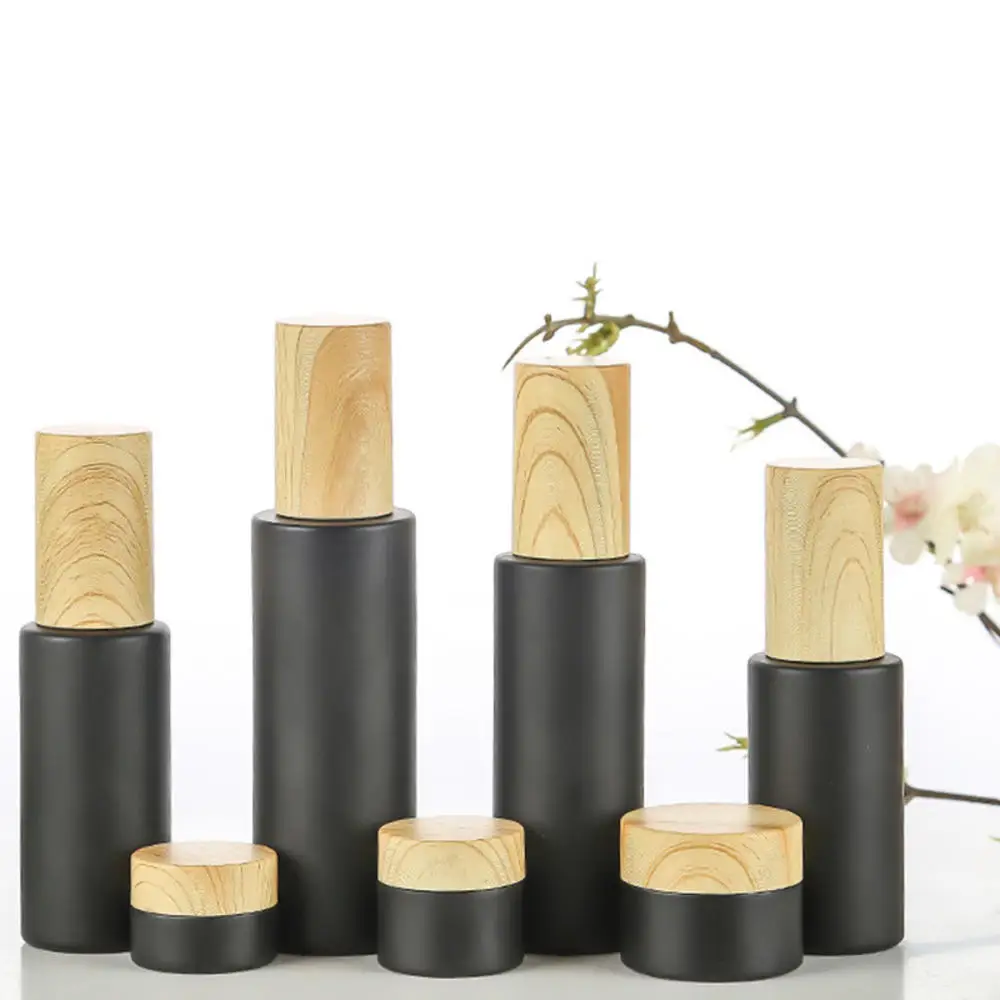 Черная матовая стеклянная парфюмерная парфюмерия многоразовая бутылка с