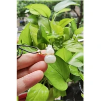 natural jade calabash pendant jadeite emerald necklace charm jewelry fashion talisman lucky gift for men and women