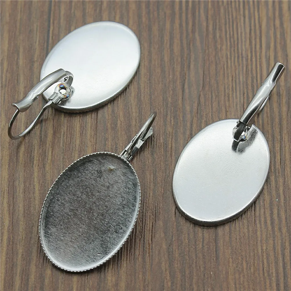 

10pcs Fit 18x25mm 13x18mm Glass Cabochon Stainless Steel Material Sawtooth Edge Earring Studs Base Setting