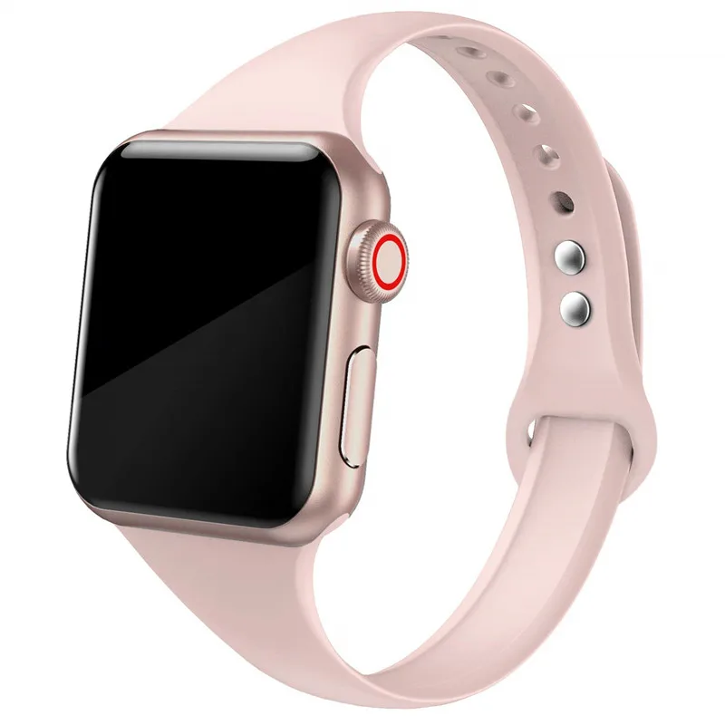 pink sand 23 Ремешок для apple watch, ремешок для apple watch 5, 4, 3, 2, iWatch, ремешок 42 мм, correa, 38 мм, 44 мм, 40 мм, силиконовый браслет pulseira, ремешок для часов - Цвет ремешка: pink sand 23