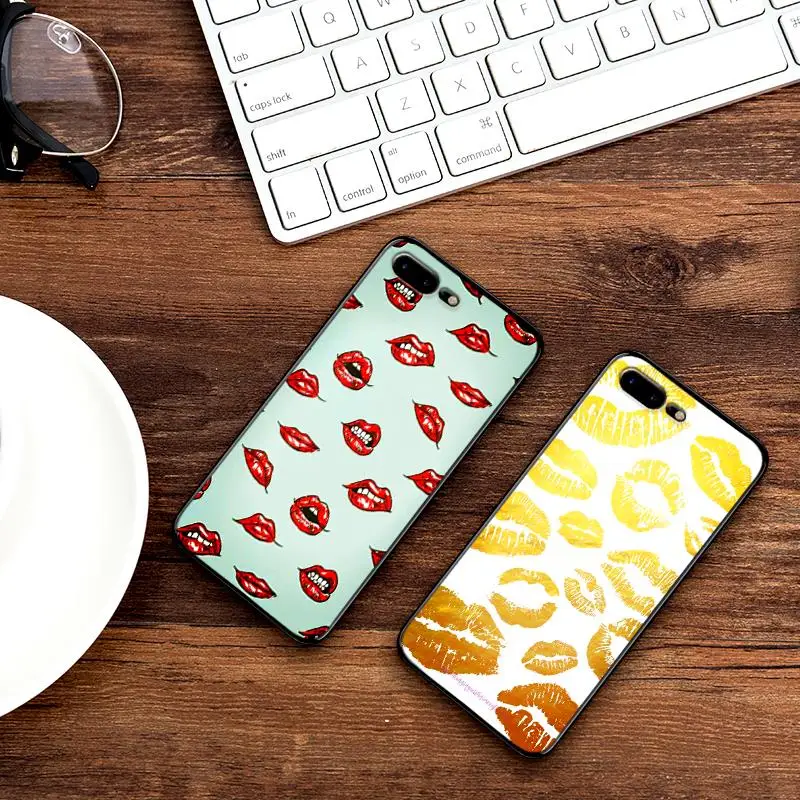 Сексуальная девушка красный губы чехол для iPhone XS Max XR Мягкий силиконовый X 6 6S 7 8 Plus