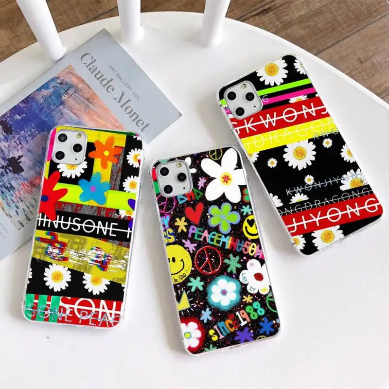 

KPOP HOT INS G dragon peaceminusone Phone Case For iphone 13 12 11 Pro Max Mini XS Max 8 7 Plus X SE 2020 XR Silicone Soft cover