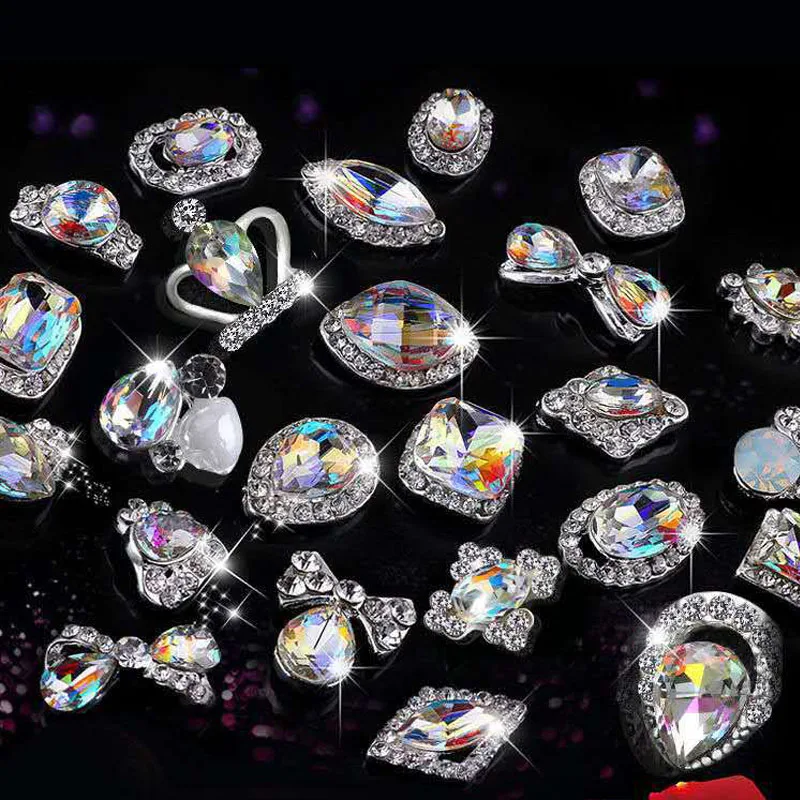 10 шт. 3d-кристаллы AB цвета Стразы галстук-бабочка в форме капли разные формы