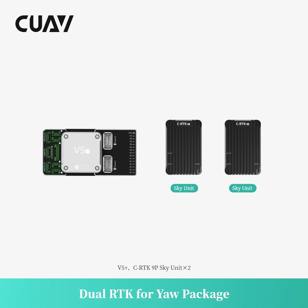 

CUAV Dual RTK for Yaw Package set with V5+ flight controller RTK 9P Sky Unit GPS For RC Quadcopter Helicopter Airplane