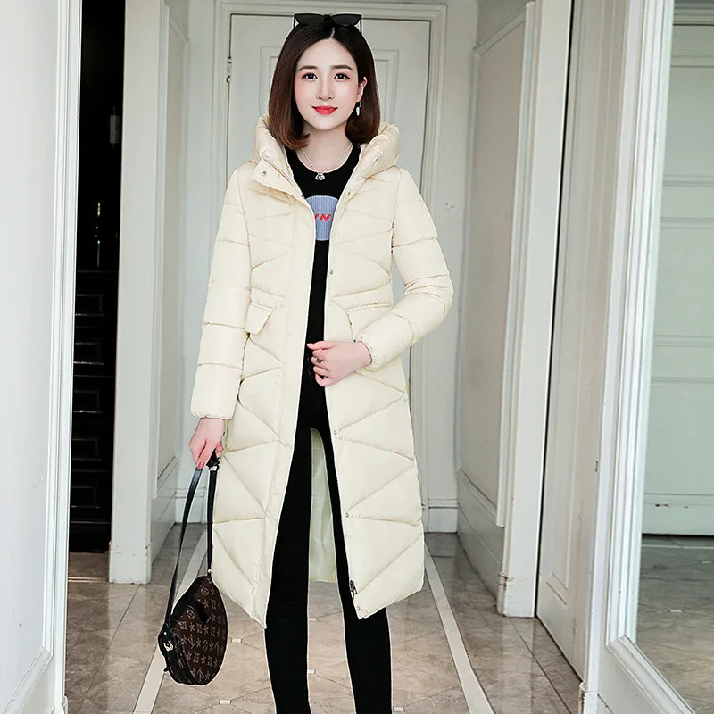 2019 Женское зимнее теплое пальто с капюшоном ярких цветов хлопковая куртка