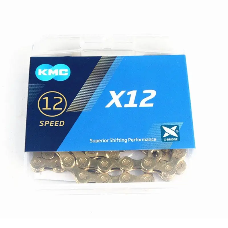 KMC X8 X9 X10 X11 X12 Z9 Z8.3 инструмент для демонтажа цепи велосипеда(116L 11 10 9 8 цепь для скоростного велосипеда с волшебной кнопки для горных велосипедов, Запчасти - Цвет: X12EL Gold