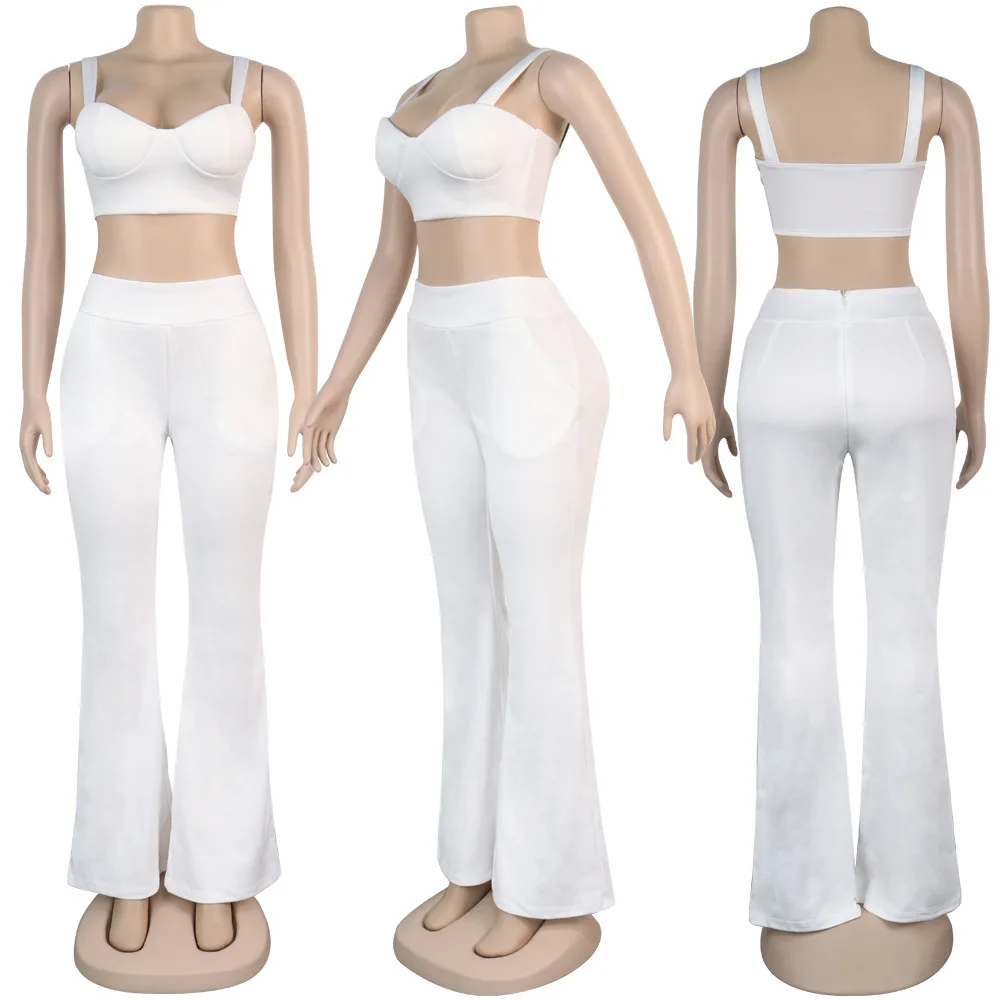 

2021 Women Sets Summer Tracksuits Strap Top+Pants Suit Two Piece Set Night Club Party Sexy Elegant Sporty Casual 2 Pcs Street