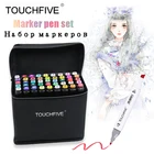 Фломастеры TouchFIVE, 30406080 цветов, на спиртовой основе, с двойной кистью, товары для рукоделия