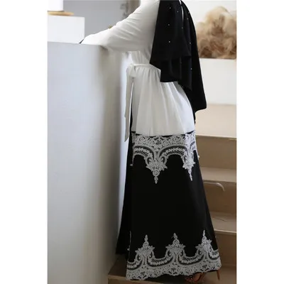 Женское кимоно абайя мусульманское хиджаб платье Caftan Marocain Qatar модный кружевной
