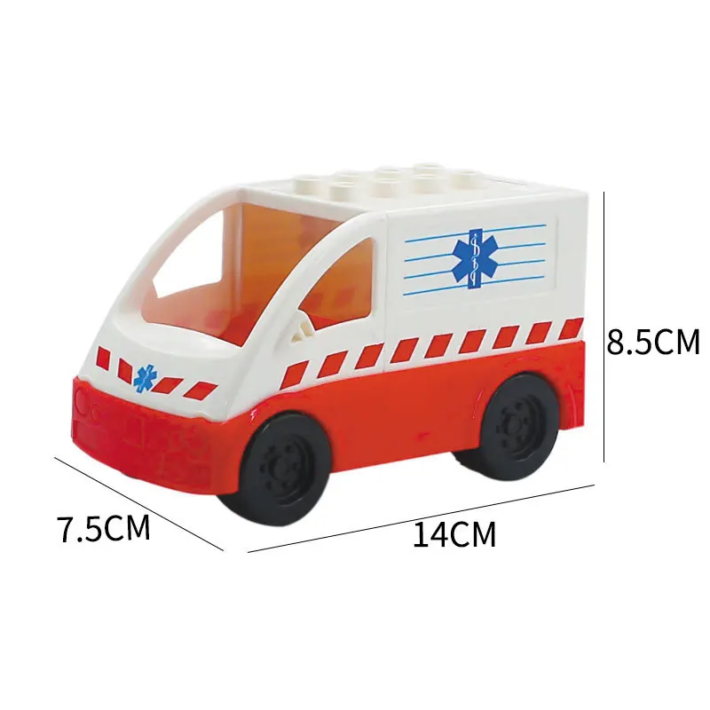 

DIY Car Building Blocks Toys For Children Compatible children Big Size Bricks ambulance Model Toy For Kids Gifts