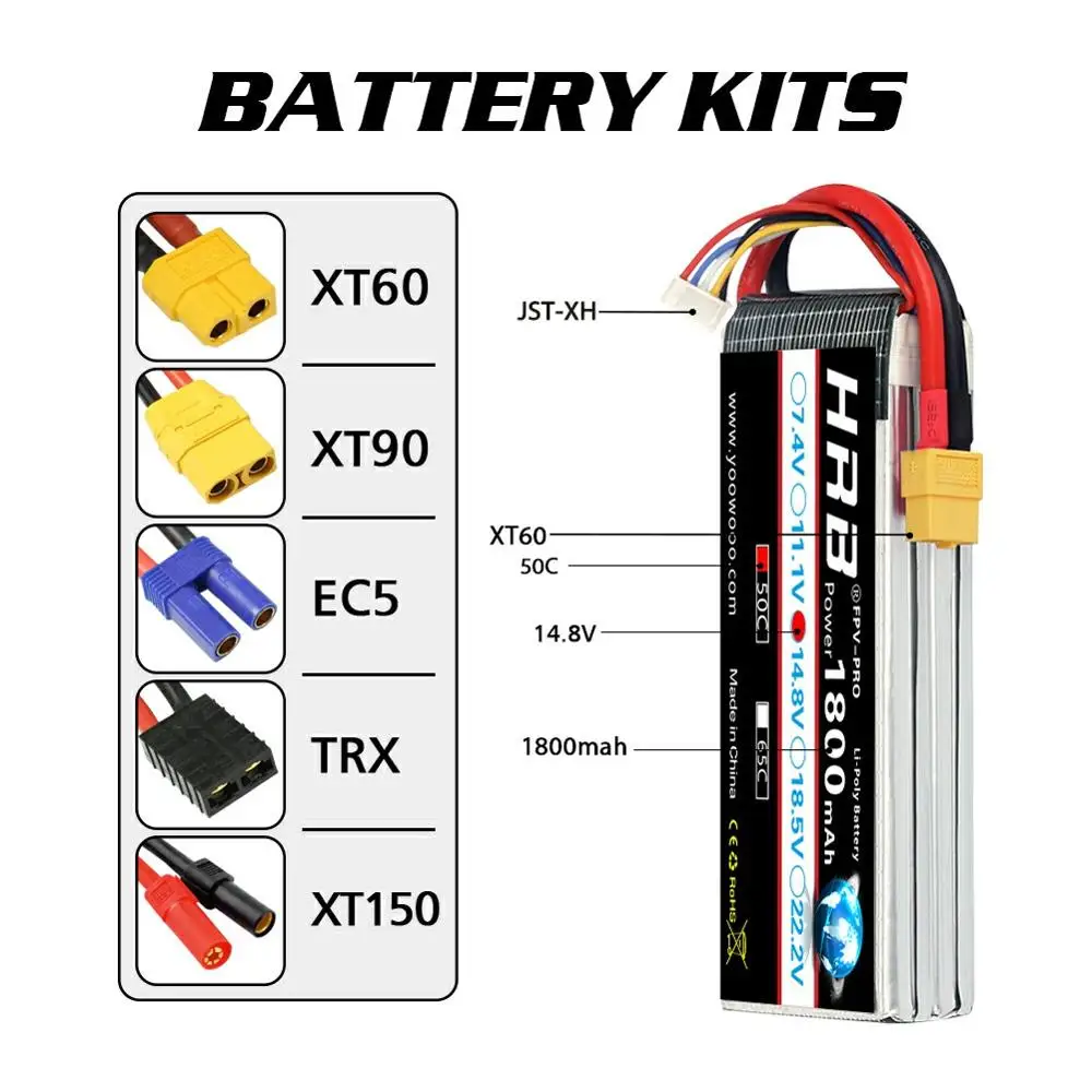 аккумулятор hrb lipo 111 в 1800 мач 50c 3s 222 6s 116 в