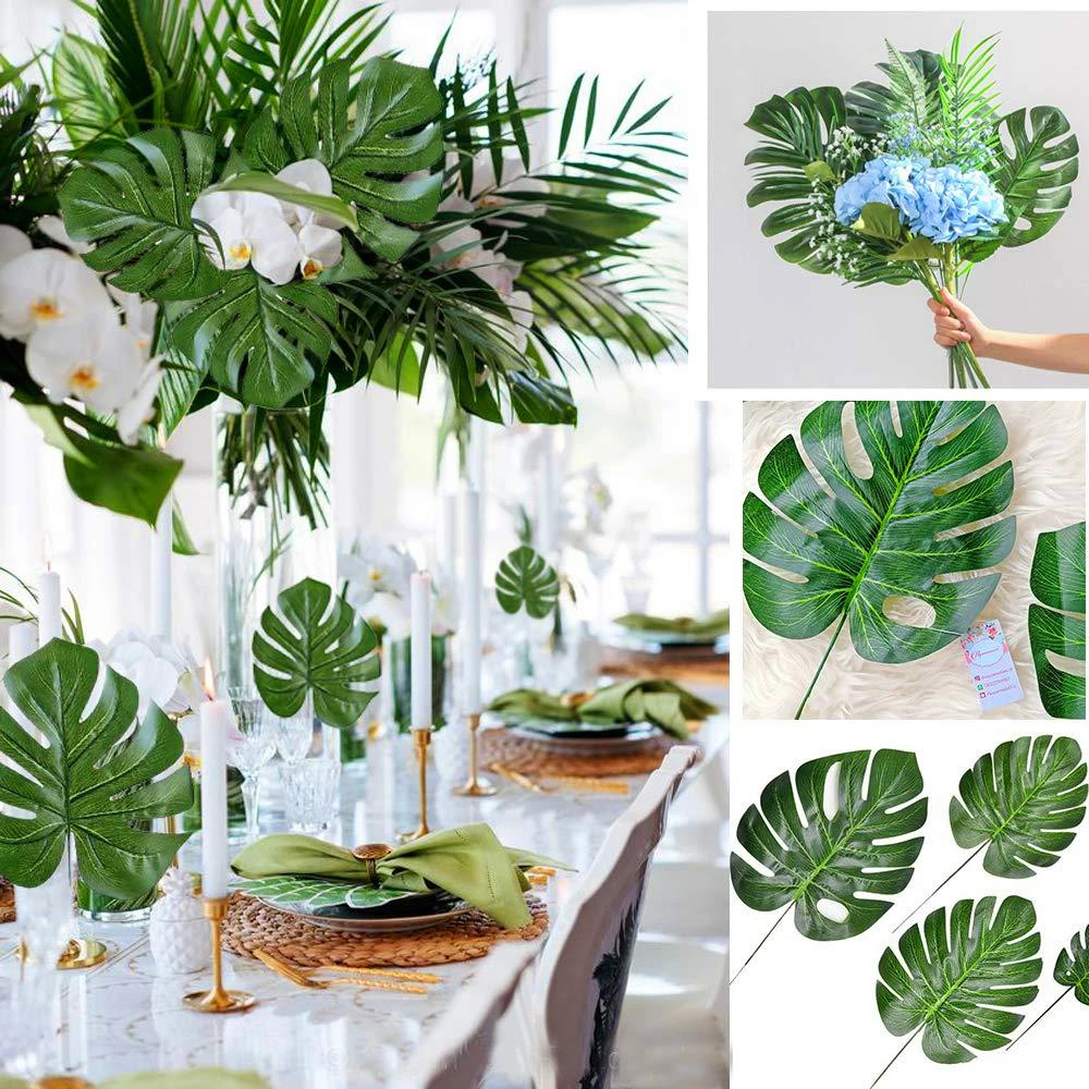 1 лот 48 шт. Monstera и Пальмовые Листья для Гавайской вечеринки пластиковые