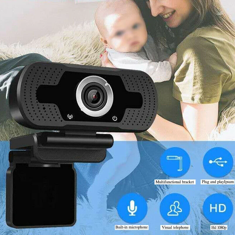 

1080P HD Webcam Desktop Laptop PC Built-in Clip Microphone Camera Video Calling Home Office SP99