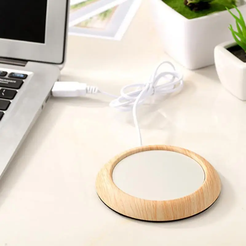 Портативная чашка из древесного зерна с USB, подогреватель для напитков, кружка для напитков, коврик, кружки, сохраняющие тепло, нагреватель, кружки, подставка для офиса, домашнего использования