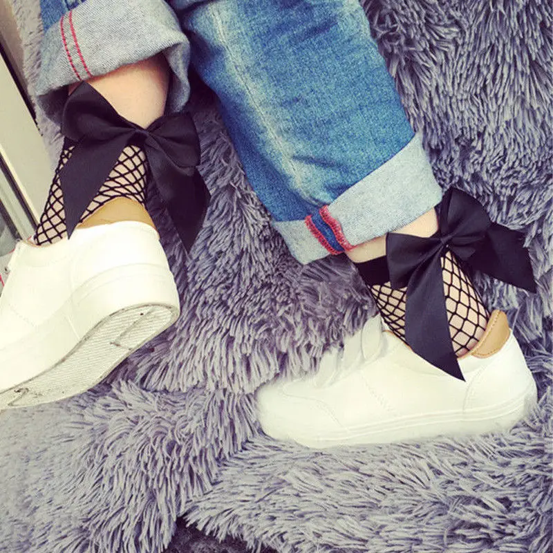 2 пары/партия Детские сетчатые носки с бантом | Детская одежда и обувь