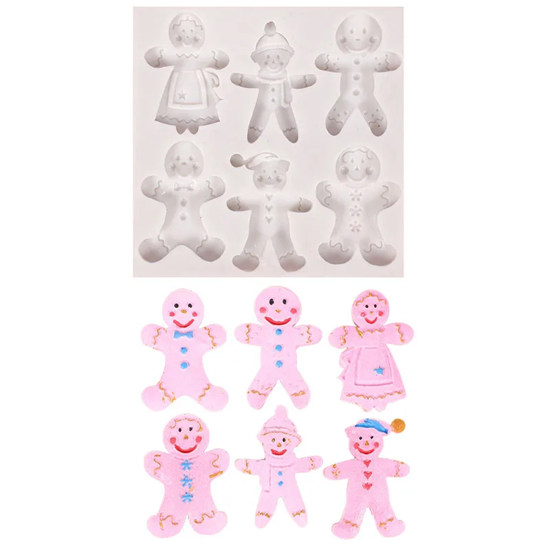 Рождественская Пряничная Мужская серия силиконовая форма для помадки торта