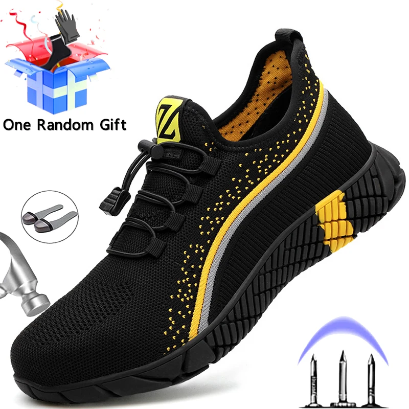 Puncture-proof Work Boots Men Steel Toe Shoes Male Safety Bo
