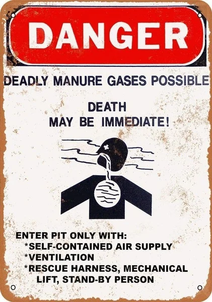 

Danger Deadly Manure Gases Possible Death Tin Sign art wall decoration,vintage aluminum retro metal sign