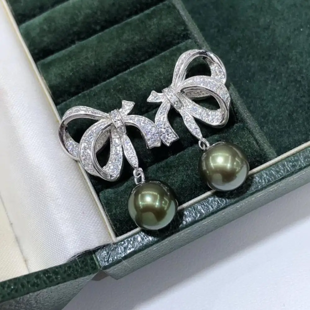 D528 жемчужные серьги ювелирные украшения 925 пробы серебряные Круглые 9-10 мм