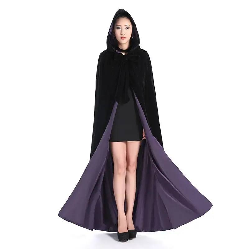 Cheap Velvet Hooded Cloaks Winter Wedding Capes Wicca Robe Warm Christmas Long Custom Made Floor Length Bridal Wraps | Свадьбы и