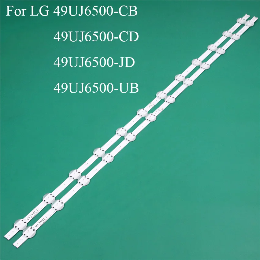 LED TV Illumination Part Replacement For LG 49UJ6500-CB 49UJ6500-JD 49UJ6500-UB LED Bar Backlight Strip Line Ruler V1749L1 2862A