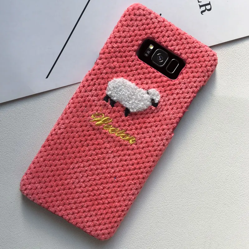 Осенний теплый тканевый чехол для телефона для samsung Galaxy S8 S9 Plus S8+ S9+ мультяшный милый чехол s полотенце вышивка Твердый Чехол