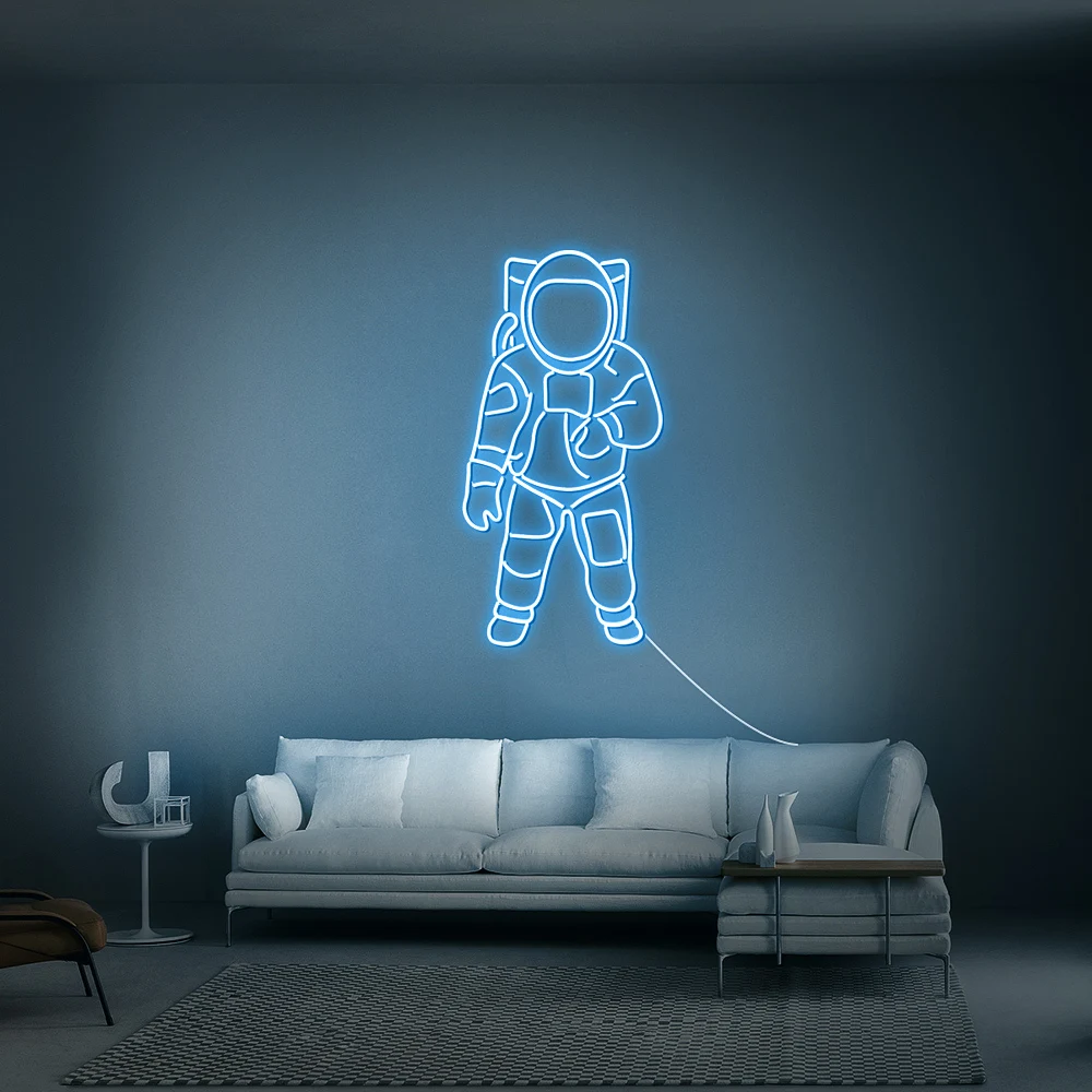 

OHANEONK Robot Astronaut LED Neon Sign Light name Personalized with Dimmer Neon Custom For Party Wedding Home Decorative