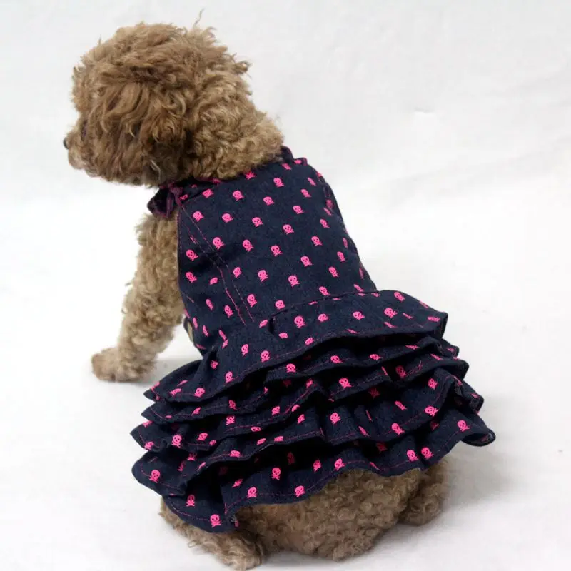 

Summer Dog Jean Dress Denim Skirt Jeans Dresses Cat Puppy Clothing Small Dog Costume Pet Apparel Poodle Pet Outfit