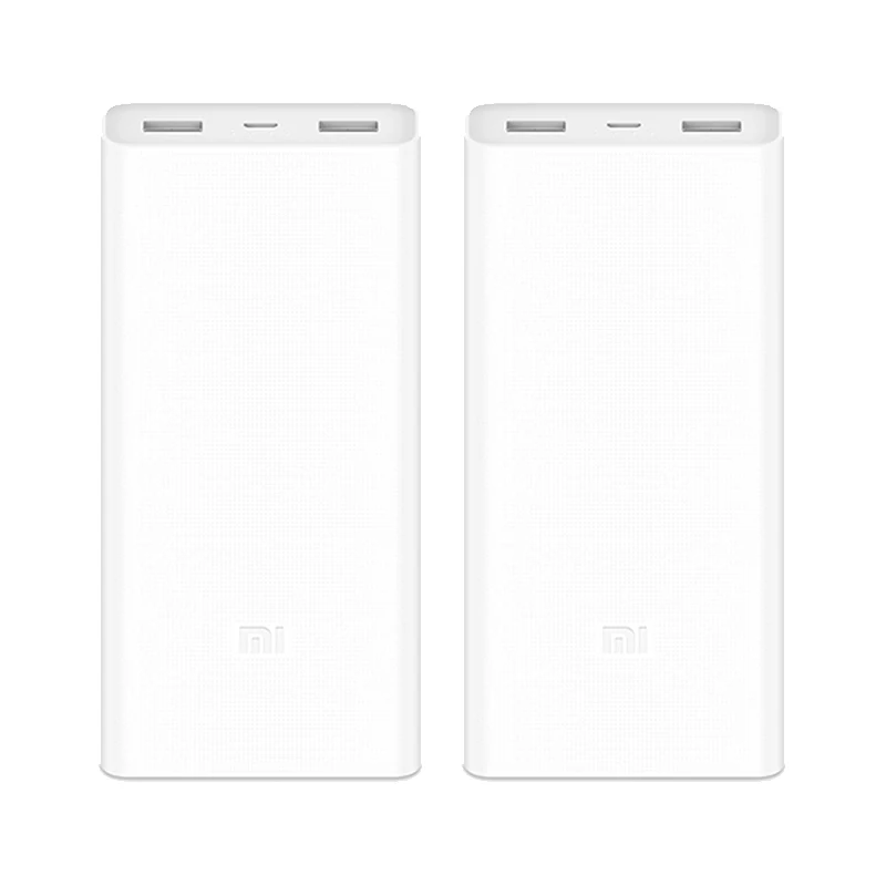 Power Bank 2pcs Xiao mi power Bank 20000 мАч PLM06ZM два порта usb Быстрая зарядка QC 3,0 20000 мАч mi power bank Внешняя батарея Портативная зарядка - Цвет: Power Bank 2pcs