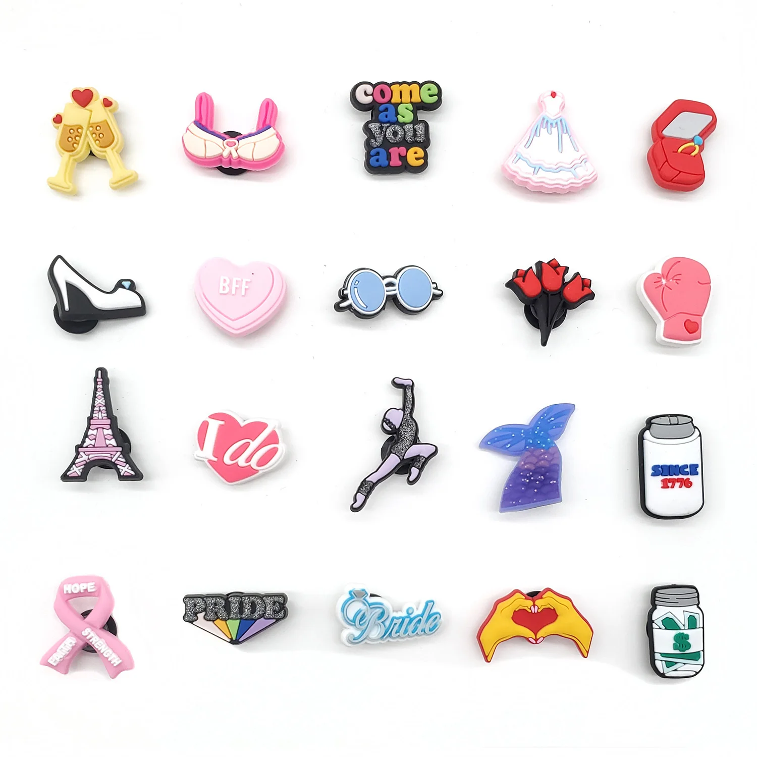 1 pcs cute Sweet love style Shoe Charms cartoon sandals shoe Accessories Buckle for croc Jibz Women Girl Kid Party X-mas Gifts