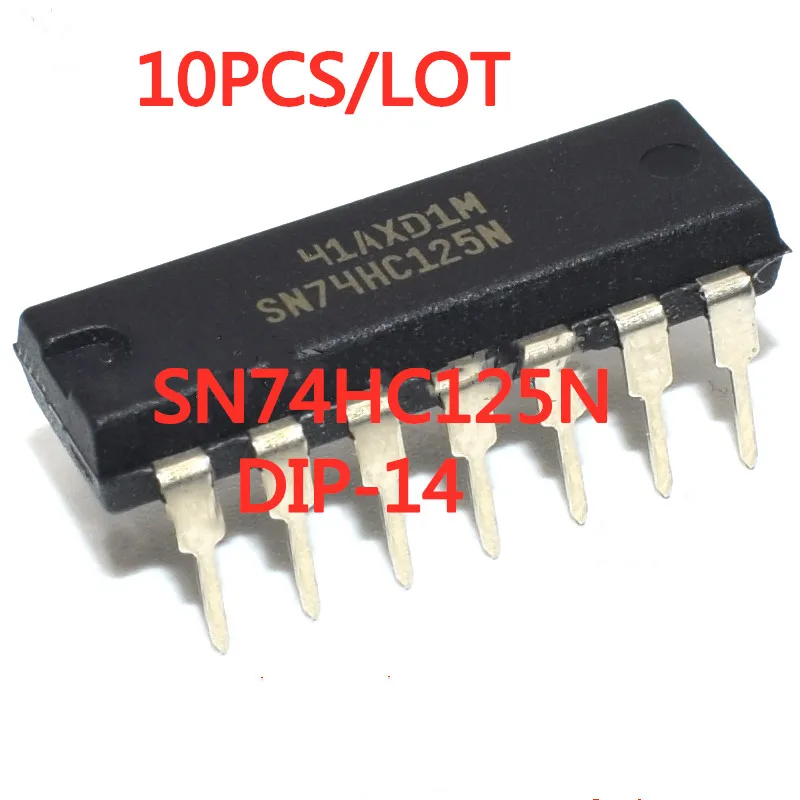 10PCS/LOT NEW 74HC125 SN74HC125N DIP-14 Buffer-line driver In Stock | Электронные компоненты и принадлежности